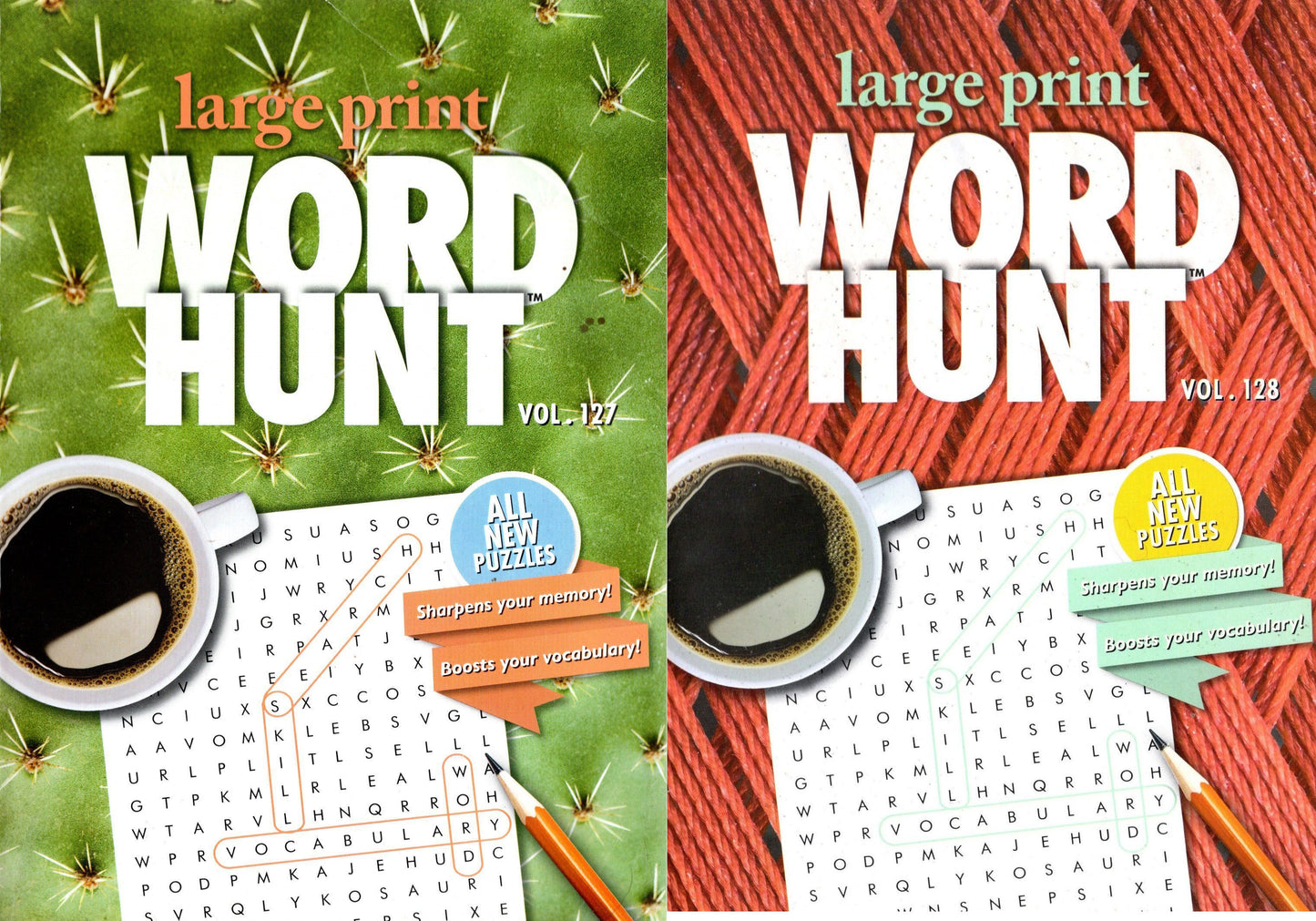 Large Print Word Hunt - All New Puzzles - (Pocket Size) - Vol.127-128