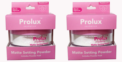 PROLUX Cosmetics MATTE Setting Powder With Puff ~ Translucent (Set of 2)