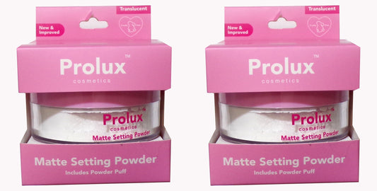 PROLUX Cosmetics MATTE Setting Powder With Puff ~ Translucent (Set of 2)