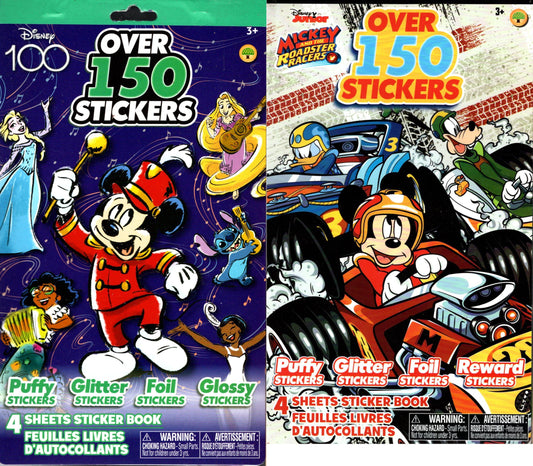 Disney Mickey - Sticker Collection 4 Sheets - over 150 + 150 Stickers Set of 2