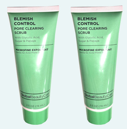 Global Beauty Care Blemish Control Pore Clearing with Glycolic Acid Scrub Sugar Set of 2