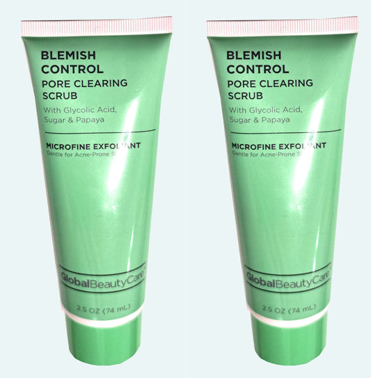 Global Beauty Care Blemish Control Pore Clearing with Glycolic Acid Scrub Sugar Set of 2
