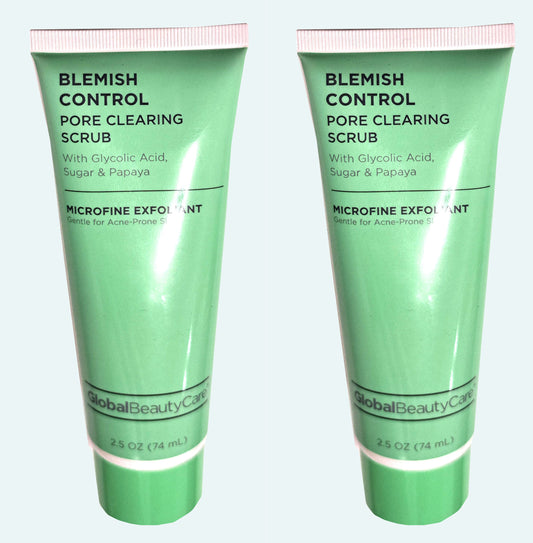 Global Beauty Care Blemish Control Pore Clearing with Glycolic Acid Scrub Sugar Set of 2