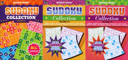 Large Print Sudoku Collection Puzzle - All New Puzzles - Vol.171,172,173