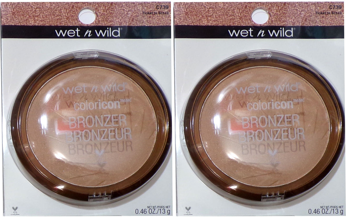 wet n wild Color Icon Bronzer C739 Ticket to Brazil, 0.46 oz. (Set of 2)