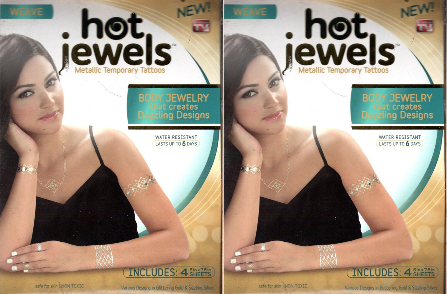Temporary Tattoos Body Jewelry Hot Jewels Metallic - Classic 4 Sheets