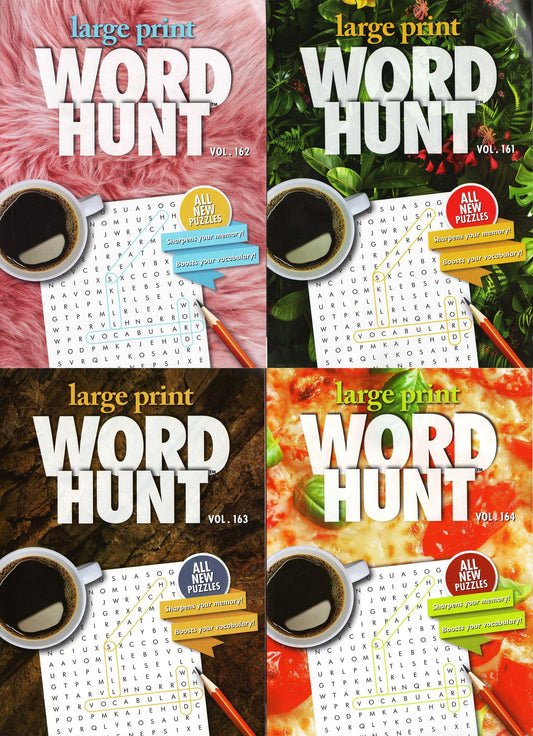 Large Print Word Hunt - All New Puzzles - Vol.161,162,163,164