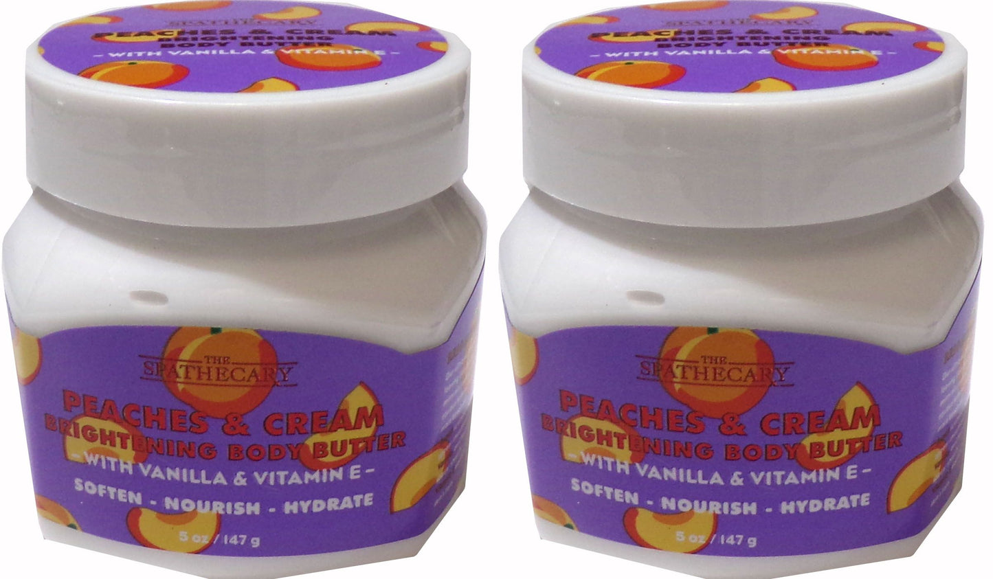 THE SPATHECARY Peaches &Cream Brightening Body Butter w Vanilla & Vitamin E Set