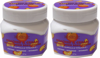 THE SPATHECARY Peaches &Cream Brightening Body Butter w Vanilla & Vitamin E Set