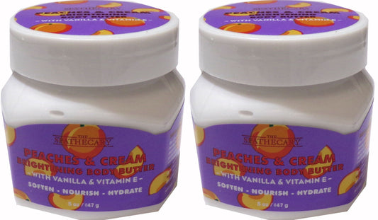 THE SPATHECARY Peaches &Cream Brightening Body Butter w Vanilla & Vitamin E Set