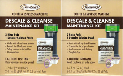 Homebright Coffee & Espresso Machine Descale & Cleance Maintenance Kit, 2 fl. oz