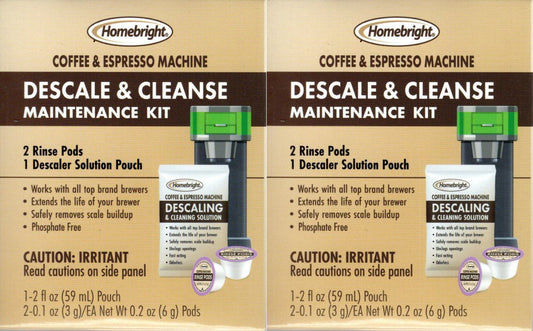 Homebright Coffee & Espresso Machine Descale & Cleance Maintenance Kit, 2 fl. oz