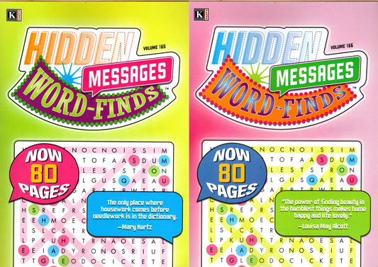 Large Print Hidden Message Word - Finds (All New Puzzles) - Vol.165,166