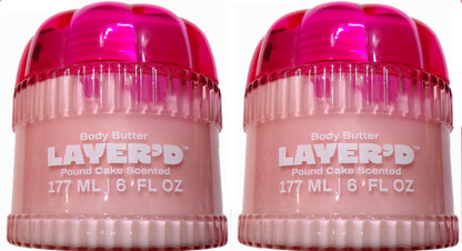 LAYER'D Pound Cake Scented Body Butter 2-Pack, 6fl Oz