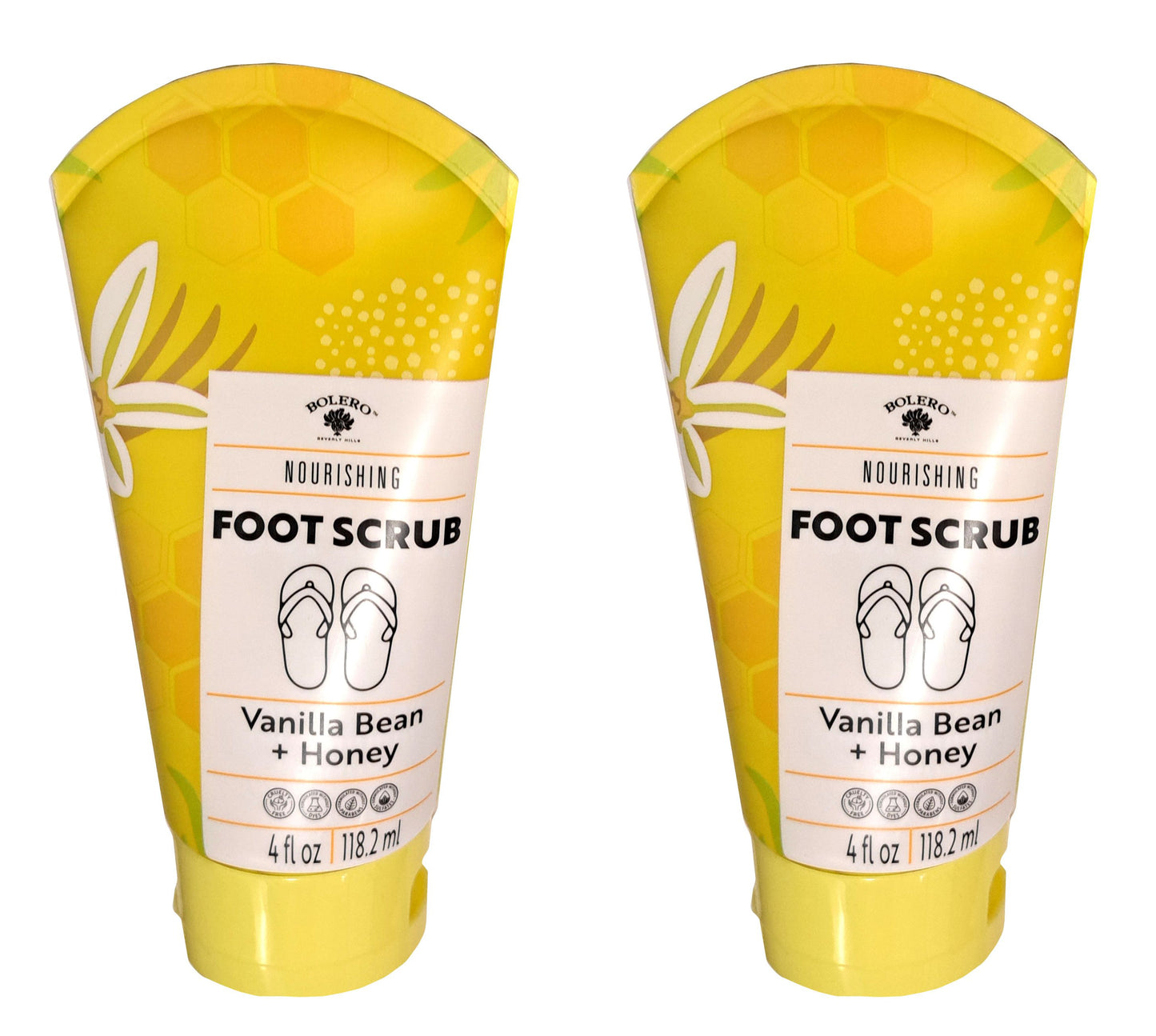 Nourishing Foot Scrub - Vanilla Bean & Honey 4fl oz. 118.2ml (Set of 2 Pack)