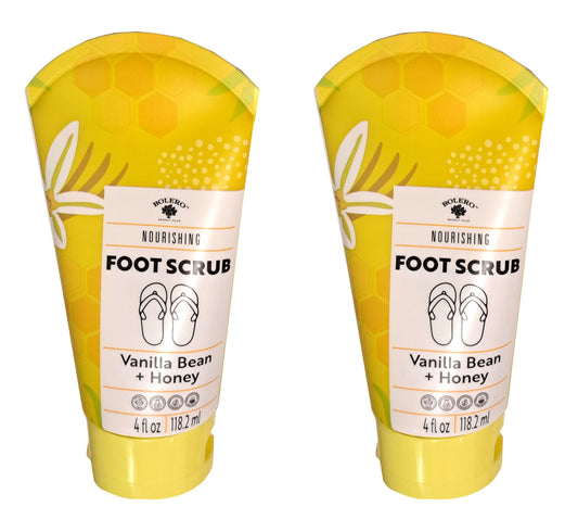 Nourishing Foot Scrub - Vanilla Bean & Honey 4fl oz. 118.2ml (Set of 2 Pack)