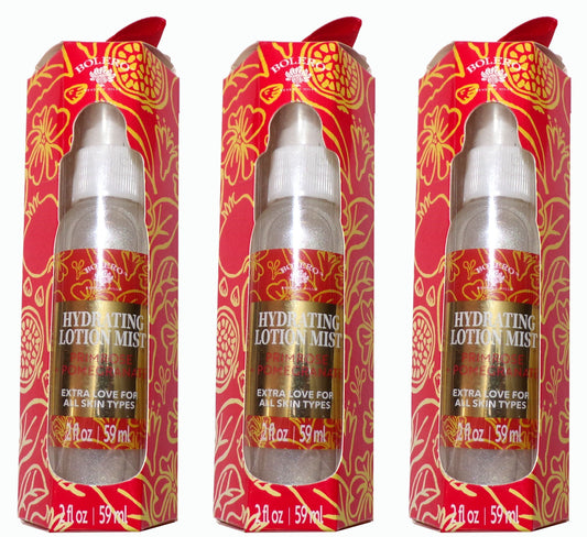 Bolero Hydrating Lotion Mist Primrose Pomegranate 2 FL OZ (3-Pack)