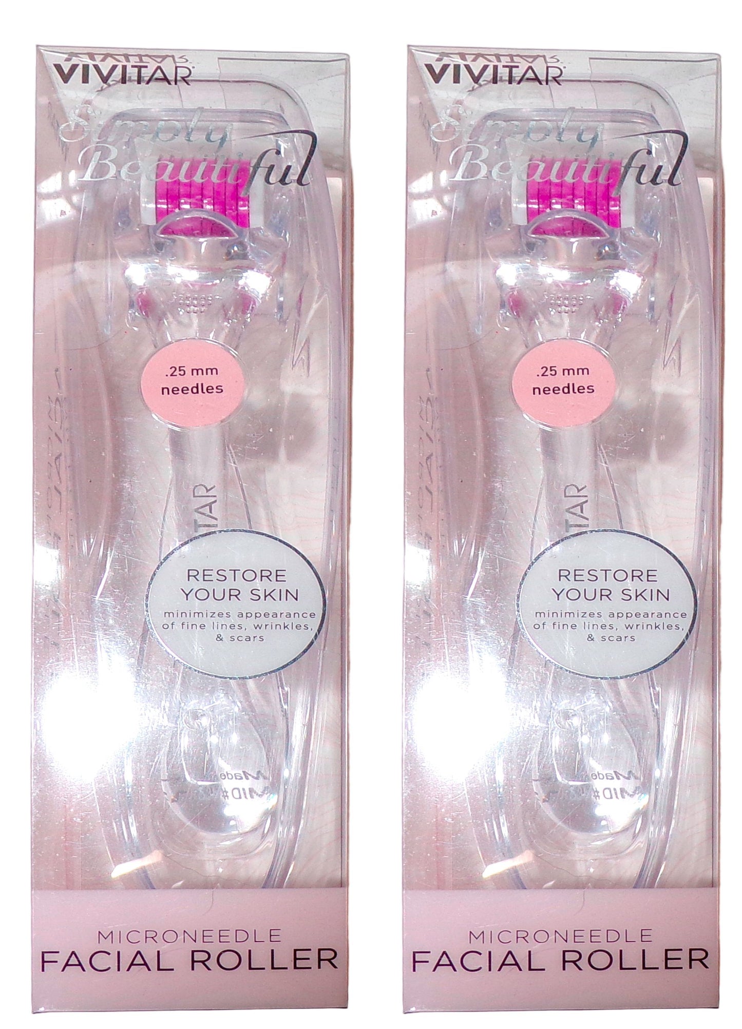 Vivitar Simply Beautiful Microneedle Facial Roller .25mm Restore Your Skin