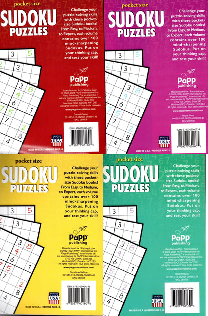 Pocket Size Sudoku Puzzles - All New Puzzles - Vol.37-39
