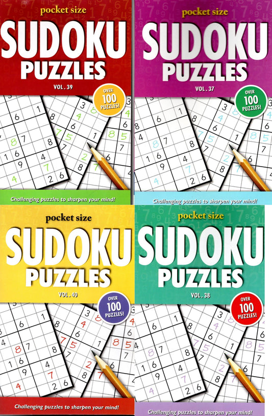 Pocket Size Sudoku Puzzles - All New Puzzles - Vol.37-39