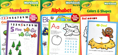 PRE-K & Kindergarten - Includes Number & Alphabet and Color & Shapes More! Workbooks