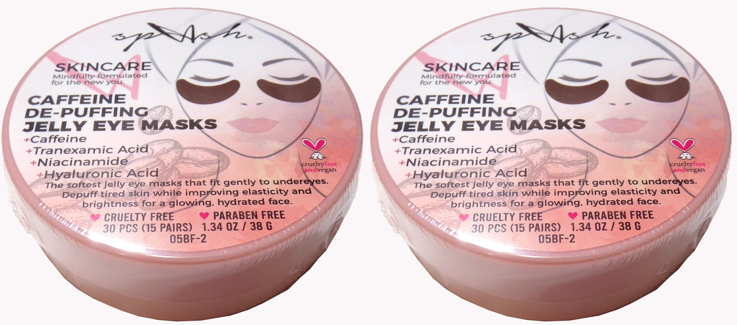 LASplash Skincare Caffeine De-Puffing Jelly Eye Masks 1.34 oz (Set of 2)