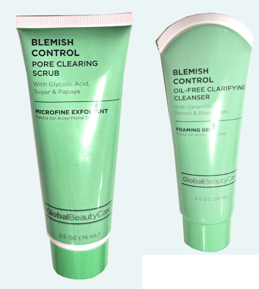 Global Beauty Care Blemish Control Pore Clearing Scrub And Oil-free Clarifying Set of 2