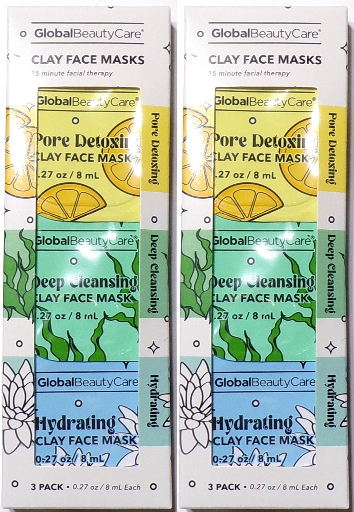 Global Beauty Care Clay - Pore Detoxing, Cleansing, Hydrating (Set of 2)