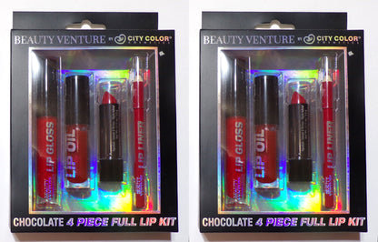 Beauty Venture Chocolate 4 Piece Full Lip Kit (Set of 2)