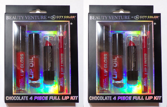 Beauty Venture Chocolate 4 Piece Full Lip Kit (Set of 2)