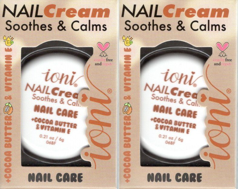 ioni Nail Cream Soothes Calms Cocoa Butter Vitamin E 0.21 oz (Set of 2)