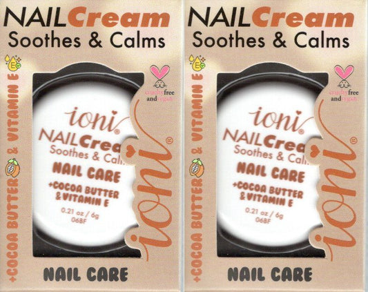 ioni Nail Cream Soothes Calms Cocoa Butter Vitamin E 0.21 oz (Set of 2)