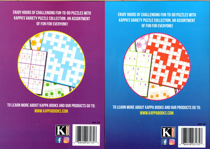 Large Print Variety Puzzle Collection - Over 50 Kinds of Puzzles to Try - Vol.1-2 Now 80 Pages (Set of 2 books)