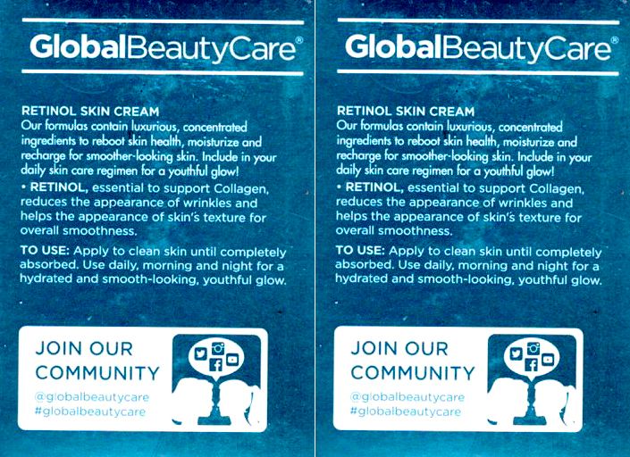 Global Beauty Care Anti-Aging Retinol Skin Care Cream 1.7oz (Set of 2))