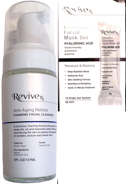 Revive RX - Foaming Cleanse, Essentials Facial Mask (Set of 2)