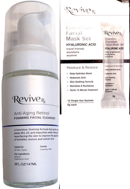 Revive RX - Foaming Cleanse, Essentials Facial Mask (Set of 2)