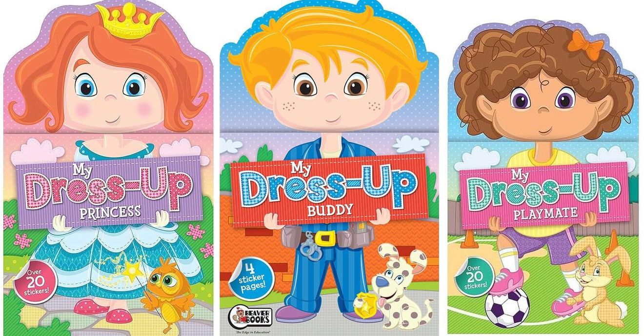 My Dress Up Sticker Book for Girls with Princess, Buddy, and Playmate (Set of 3)