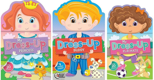 My Dress Up Sticker Book for Girls with Princess, Buddy, and Playmate (Set of 3)