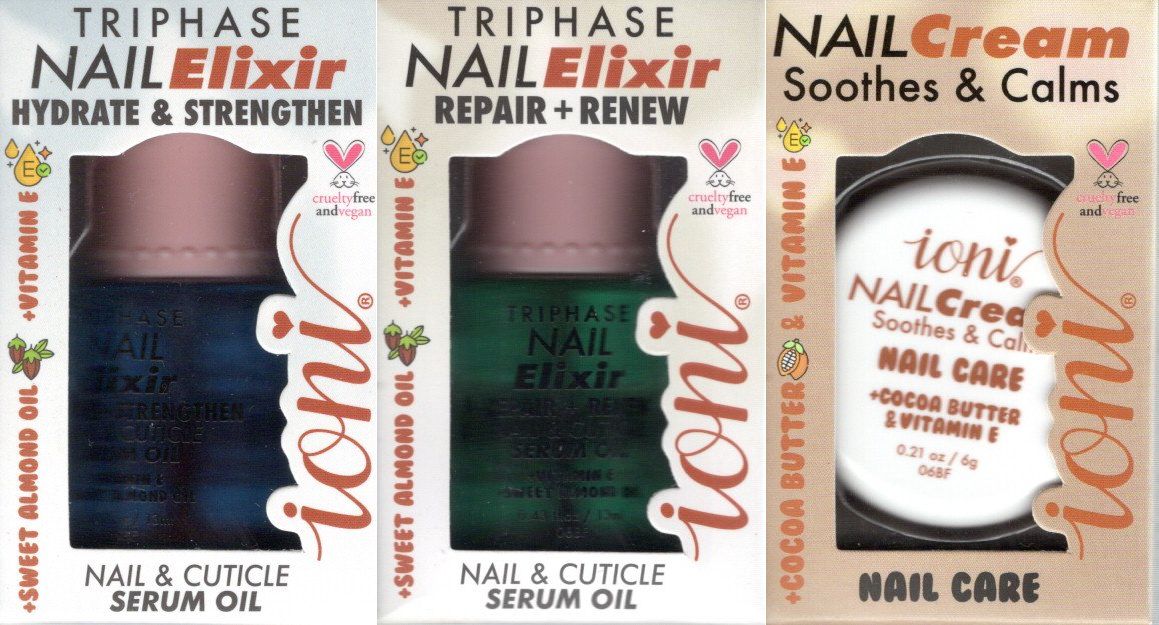 ioni 3-Pc Nail Care Set: Hydrate Elixir + Repair Elixir + Soothing Cream Bundle