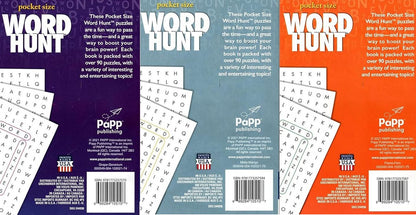 Large Print Word Hunt - All New Puzzles - (Pocket Size) - Vol.74,75,76 (Set of 3)