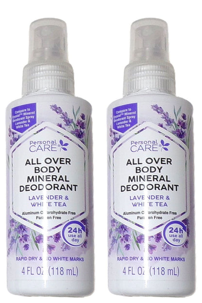 Personal Care All Over Body Mineral Deodorant Lavender & White Tea (Set of 2)