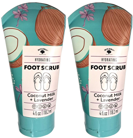 Hydrating Foot Scrub - Coconut Milk & Lavender 4fl oz. 118.2ml (Set of 2 Pack)