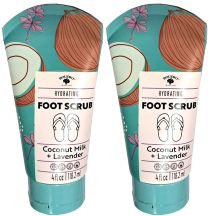 Hydrating Foot Scrub - Coconut Milk & Lavender 4fl oz. 118.2ml (Set of 2 Pack)