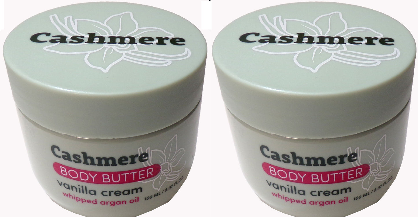 Cashmere Vanilla Cream Body Butter with Whipped Argon Oil 5.07 fl oz (Set of 2)