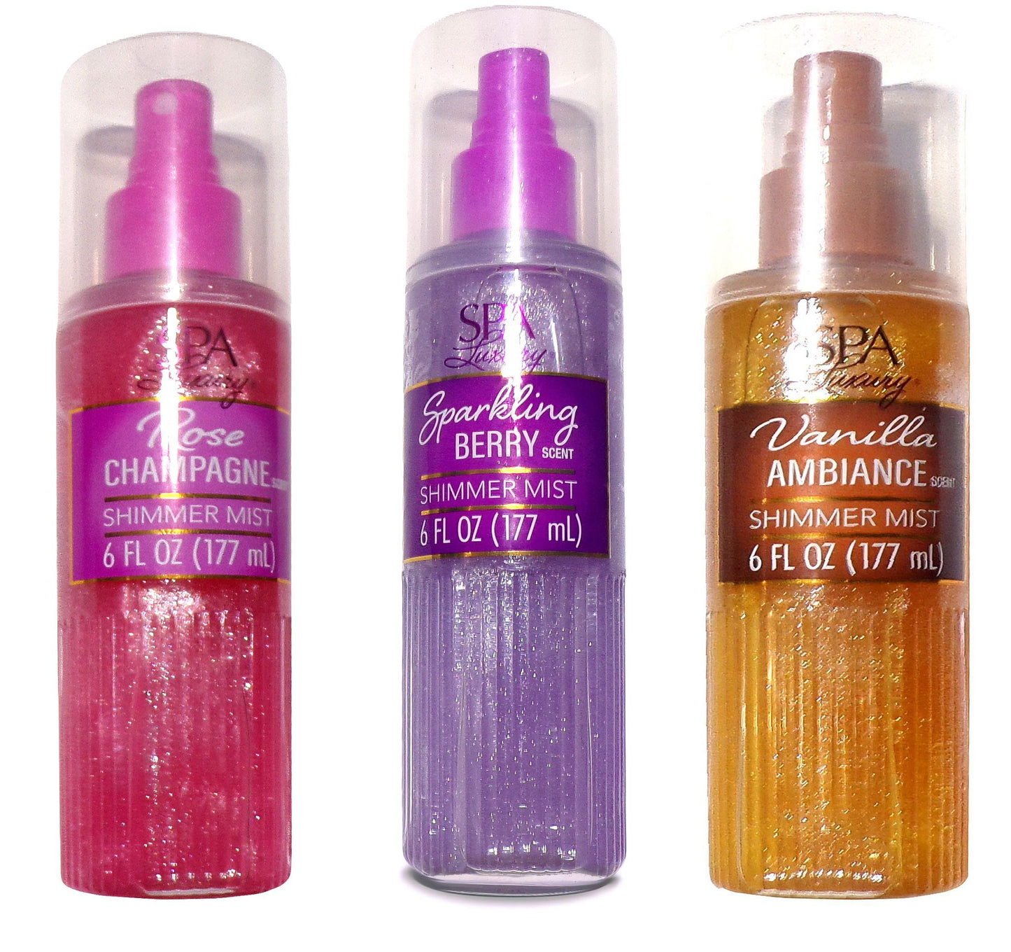 SPA Luxury Shimmer Mist Rose Champagne, Sparkling Berry, Vanilla Ambiance Set
