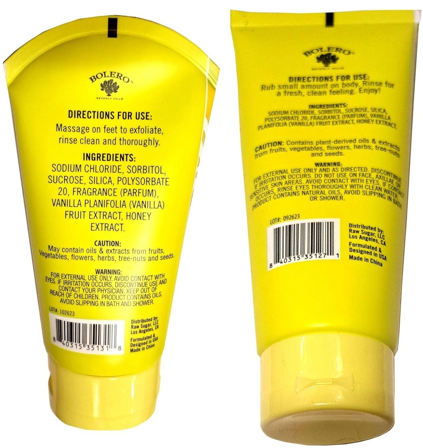 Nourishing Body Scrub & Foot Scrub - Vanilla Bean & Honey (Set of 2 Pack)