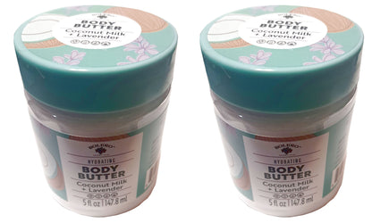 Hydrating Body Butter - Coconut Milk & Lavender 5fl oz./147.8ml (Set of 2 Pack)
