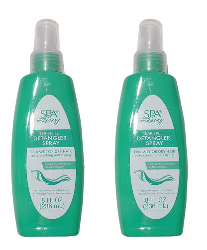 Spa Luxury Tear-Free Detangler Spray Hair Detangling 8 fl. oz (Set of 2)