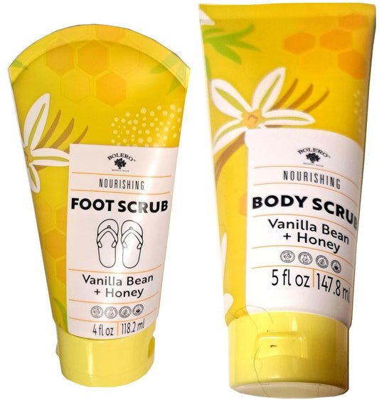 Nourishing Body Scrub & Foot Scrub - Vanilla Bean & Honey (Set of 2 Pack)
