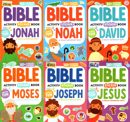 Bible Activity - Sticker Book Over 80 Stickers ( Set of 6 Books) v5